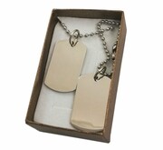 Komplet Nieśmiertelniki Stal+Łańcuszki+GRAWER Zdjęcia VictoriaW.