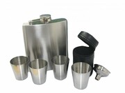 Zestaw: Piersiówka, 4 kieliszki i lejek +GRAWER MOWATEX