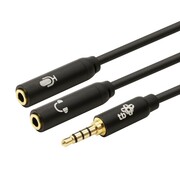 TB Kabel 3,5mm Mini Jack - 2x 3,5mm Mini Jack M/F adapter 30cm TB