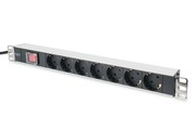 Digitus Listwa zasilająca PDU 19 cali RACK 7xSchuko, 2m 1xSchuko, 16A, wł./wył., aluminiowa Digitus