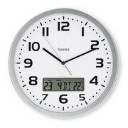 Hama Zegar ścienny DCF Moorea 30cm Srebrny Hama