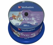 Verbatim DVD+R 16x 4.7GB 50P CB Printable NO ID 43512 Verbatim
