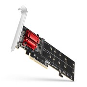 AXAGON PCEM2-ND Kontroler PCIe x 8, 2x slot M.2 NVMe M-key RAID wsparcie dla płyt bez bifurkacji, w zestawie, SP & LP AXAGON
