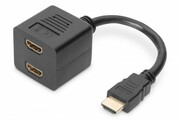 Digitus Kabel rozdzielacz/splitter HDMI HighSpeed 1080p 24Hz FHD Typ HDMI A/2xHDMI A M/Ż 0,2m Czarny Digitus