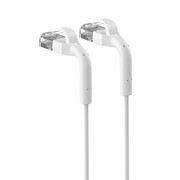 Extralink Patchcord kat.6a U/FTP 1Gbps miedź kabel sieciowy skrętka, łamana końcówka 0.5m biały Extralink