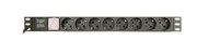 Gembird Listwa zasilająca rack (PDU), 8 gniazd typ Schuko, 1U, 10A, wtyk C14 3m Gembird