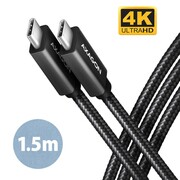 AXAGON BUCM32-CM15AB Kabel USB-C - USB-C 3.2 Gen 2, 1.5m, PD 100W, 5A, 4K HD, ALU, oplot, czarny AXAGON