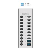 LogiLink Hub USB3.2 10-portow USB-A/C, funkcja on/off LogiLink