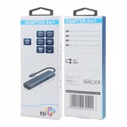 TB Adapter HUB USB C 6w1 - HDMI, USBx3, PD, RJ-45 TB