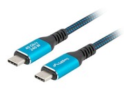 Lanberg Kabel USB-C M/M USB4 2M 240W 8K 60HZ czarno-niebieski Lanberg
