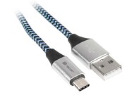 Tracer Kabel USB 2.0 Type-C A męski - C męski 1,0m czarno-niebieski Tracer