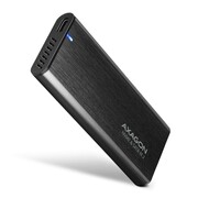 AXAGON EEM2-SB2 Obudowa zewnętrzna aluminiowa bezśrubowa USB-C 3.2 Gen 2 - M.2 NVMe / SATA SSD 30-80mm ALU pudełko czarne + USB-A - USB-C redukcja AXAGON