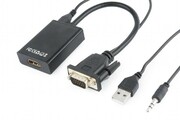 Gembird Konwerter VGA do HDMI 15 cm czarny Gembird