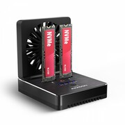 AXAGON ADSA-M2C22 Stacja dokująca USB4 dla 2x M.2 NVMe SSD z funkcją klonowania dysków bez komputera, z wentylatorem chłodzącym AXAGON