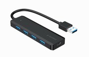 Gembird HUB 4-portowy USB 3.1 (Gen 1), z opcją zasilania zewnętrznego przez port USB-C Gembird