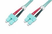 Digitus Patch cord światłowodowy FO SC-SC MM 50/125 OM3 duplex LSOH 3m, Turkusowy Digitus