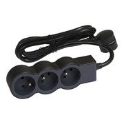 Legrand Listwa zasilająca extra płaska 16A 3680W 3x2P+Z z przewodem 1.5 m - Czarno-ciemnoszara Legrand