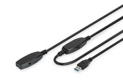 Digitus Kabel przedłużający USB 3.0 SuperSpeed Typ USB A/USB A M/Ż aktywny 20m Czarny Digitus