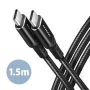 AXAGON BUCM-CM15AB Kabel USB-C - USB-C 2.0, 1.5m, PD 60W, 3A, ALU, oplot Czarny AXAGON