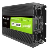 Green Cell Przetwornica LCD 12V 2000W/4000W Czysty sinus z wywietlaczem Green Cell