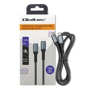 Qoltec Kabel USB 2.0 typ C | USB 2.0 typ C 100W | QC 3.0| PD | 1.5m | Czarny Qoltec