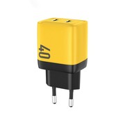 WEKOME Ładowarka sieciowa 2x USB-C Super Fast Charger GaN 40W Żółta WEKOME