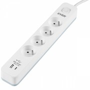 EVER Listwa antyprzepięciowa PROTECT 4PL 1A1C USB T/LZ12-PRO015/1000 EVER