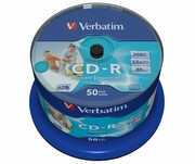 Verbatim CD-R 52x 700MB 50P CB Printable 43438 Verbatim