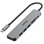 Unitek HUB USB-C 7w1 Aluminium PD 100W ; 5 Gbps ; HDMI 4K Unitek