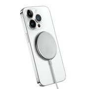 CRONG MagSpot Wireless Charger Aluminiowa ładowarka indukcyjna MagSafe 15W Srebrna CRONG