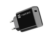 Natec Ładowarka sieciowa Ribera 1x USB-C 20W Czarna Natec