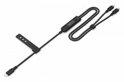 Digitus Kabel zasilający 2w1 USB-C - 2x USB-C, USB 2.0 140W PD 3.1, nylonowy, 1,8m czarny Digitus