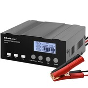 Qoltec Inteligentna mikroprocesorowa ładowarka 12V | 12.6V | 24V |Prostownik z funkcją naprawy do akumulatora AGM GEL LiFePO4 | LCD Qoltec