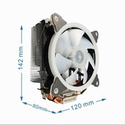 Gembird Chłodzenie CPU Huracan 12cm 150W 4-pin multicolor LED Gembird