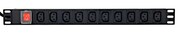 Gembird Listwa zasilająca rack PDU 10xC13 1U 16A C19 2m Gembird
