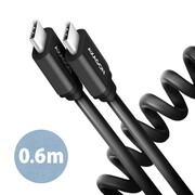 AXAGON BUCM-CM10TB Kabel Twister USB-C - USB-C, 0,6m, USB 2.0, 3A, ALU, PVC Czarny AXAGON