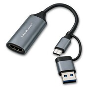 Qoltec Adapter USB-C USB-A | HDMI | 4K 30Hz | aluminium Qoltec