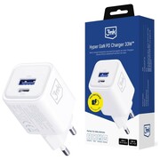 3MK Ładowarka sieciowa Hyper Charger PD 33W GaN QC4+ PPS AFC FCP SCP USB-A USB-C biała 3MK