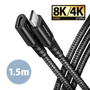 AXAGON BUCM32-CF15AB Kabel przedłużacz Gen2 USB-C - USB-C 1.5m, 5A, 20Gbps, PD 240W, oplot, czarny AXAGON