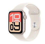 Apple Watch SE 3 GPS koperta 40 mm z aluminium w kolorze księżycowej poświaty, pasek sportowy w kolorze księżycowej poświaty - rozmiar M/L Apple