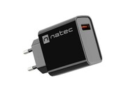 Natec Ładowarka sieciowa Ribera 1x USB-A 18W Czarna Natec