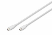 Digitus Kabel połączeniowy silikonowy USB-C - USB-C, USB 2.0 60W, 0,5m Biały Digitus