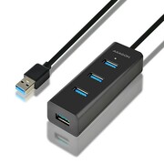 AXAGON HUE-S2BL Hub 4-portowy USB 3.2 Gen 1 charging hub, 1.2m kabel, microUSB dodatkowe zasilanie AXAGON