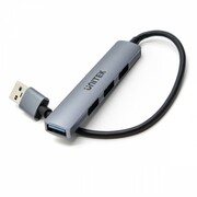 Unitek Hub USB-A; 3x USB-A 2.0; 1x USB-A 5 Gbps Aluminiowy Unitek