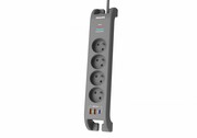Philips Listwa antyprzepięciowa 2m, 4 gniazda, 1xUSB-C, 2xUSB-A,PD 20W / QC 18W, 2400 J ochrony przeciwprzepięciowej Philips