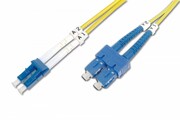 Digitus Patch cord światłowodowy FO LC/SC, duplex, SM 9/125, OS2, LSOH, 1m, żółty Digitus