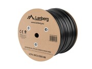 Lanberg Kabel LAN FTP KAT-6 305M drut outdoor żelowany cu fluke, czarny Lanberg
