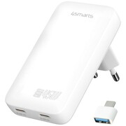 4smarts Ładowarka sieciowa FlatPlug Dual 45W GaN 2xUSB-C Biała 4smarts