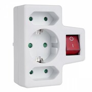 Maclean Gniazdko 1x16A 2x2.5A Schuko MCE215 z włącznikiem/wyłącznikiem, maks obciążenie 3680W, 2x wtyczka euro, 1x schuko Maclean