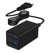 Gembird Ładowarka uniwersalna 65W GaN 2xUSB-A 2xUSB-C szybkie ładowanie czarna Gembird